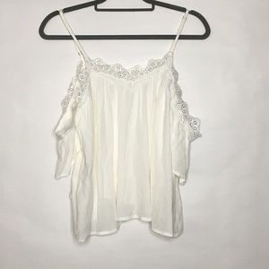 White Lucca cold shoulder shirt